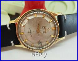 Rare Vintage 1966 Omega Constellation Pie Pan 18k Cap Auto Cal561 Man's Watch