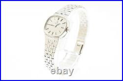Rare Vintage 1978 N MINT withBox OMEGA 17J All Silver Oval Case Women's Watch