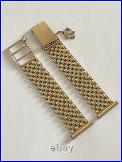 Rare Vintage Gents 9K 9ct Solid Gold Bracelet 16.5mm, Omega, Rolex, Longines