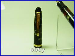 Rare Vintage Germany SILCO Black & Pearl Fountain Pen Flexy 14ct M Nib M to BB