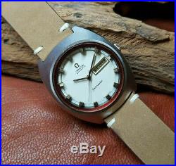 Rare Vintage Huge Omega Seamaster Cream Dial Daydate Cal752 Auto Man's Watch
