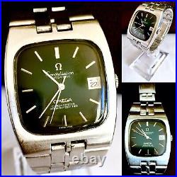 Rare Vintage Late 1960s Omega Constellation Chronometer Spider Green Wristwatch