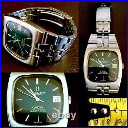 Rare Vintage Late 1960s Omega Constellation Chronometer Spider Green Wristwatch