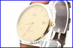 Rare Vintage N MINT OMEGA De Ville Cal. 1532 Gold Dial Quartz Men's Kanji JAPAN Rare Vintage N MINT OMEGA De Ville Cal. 1532 Gold Dial Quartz Men's Kanji JAPAN