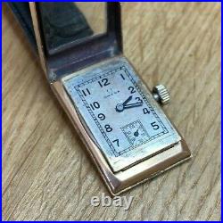 Rare Vintage OMEGA 1940s Curved Tank Watch (9ct Gold) T17 Manual Wind Watch