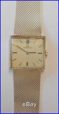 Rare Vintage Omega 14K Solid White Gold Case & Band Wrist Watch 17J Movement 620