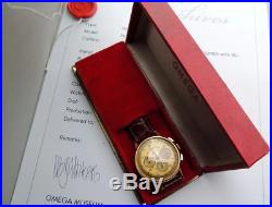 Rare Vintage Omega Chronograph watch caliber 321 certificate 18k solid gold