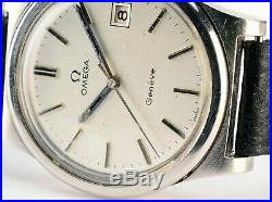 Rare Vintage Omega Geneve 166 0 163 Cal 1012 Automatic Quick Set Date Watch
