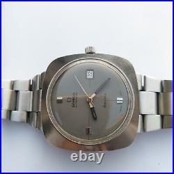Rare Vintage Omega Geneve Dynamic Automatic 166081 Date Grey Dial Men's Watch