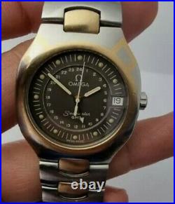 Rare Vintage Omega Seamaster Polaris GMT 18k Gold inlay bezel Watch