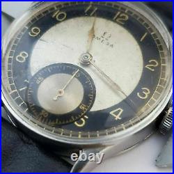 Rare Vintage Omega Swedish Officer Bullseye 30's, Original Dial, Working