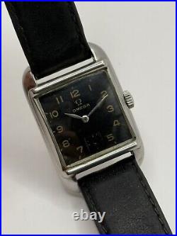 Rare Vintage Omega Tank Black Dial Ref 3846/1