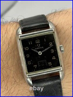 Rare Vintage Omega Tank Black Dial Ref 3846/1
