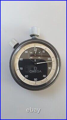 Rare Vintage Swiss Omega Manual Winding Stopwatch With Original Omega Box