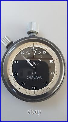 Rare Vintage Swiss Omega Manual Winding Stopwatch With Original Omega Box