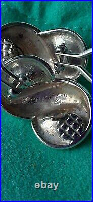 Rare Vintage Tiffany & Co Swirl Earrings Sterling Silver Omega & Post