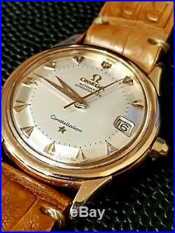 Rare Watch vintage OMEGA CONSTELLATION Pie pan cal. 504 rosegold 18 kt