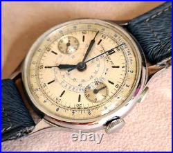 Rare vintage 1940 chronograph oversize 40mm watch as eberhardh omega longines