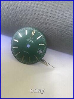 Rare vintage Omega Chronostop, green dial/ date, 3 hands, Men's