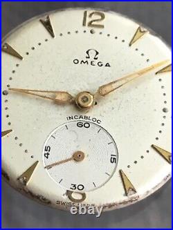 Rare vintage Omega movement 26.5 50B T1, manual, sub/sec, dial & hands, Men