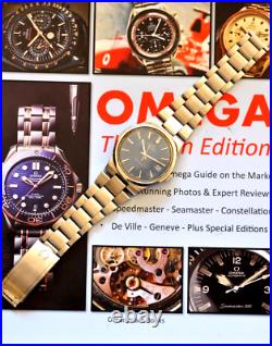 STUNNING RARE BLUE 1973 Omega Geneve Watch + Original 1181 Bracelet Runs &Looks