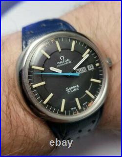 Super Rare Vintage Gents Omega Geneve Dynamic Automatic Watch Blue