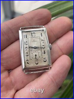 ULTRA Rare OMEGA cal. 23.7 ST2 VINTAGE WATCH SILVER CASE 0.925 ANTQUE WIRE LUGS