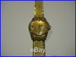 VERY RARE Vintage 18k Omega Seamaster Turler Men's Watch Original 18k Bracelet