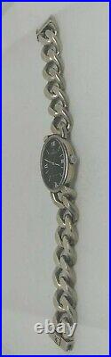 VINTAGE 925 SOLID SILVER OMEGA DEVILLE LADIES WATCH WITH ORIGINAL STRAP Rare