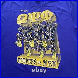 VTG 90s Omega Psi Phi Members Vs. Men T-Shirt Mens Sz XL Que Dogs USA Made RARE