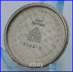 V. Rare Vintage stainless steel Omega cal. 30T2 original radium grey dial ref. 2383