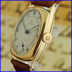 Very Rare 1923' Omega 9k Gold Manual Wind Original Antique Watch Dennison Cased