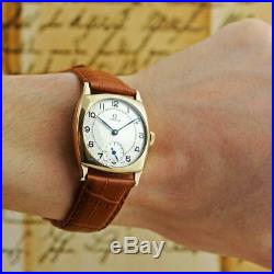 Very Rare 1923' Omega 9k Gold Manual Wind Original Antique Watch Dennison Cased