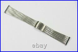 Very Rare Vintage Nos Stelux Two Piece Mesh Stainless Steel Watch Bracelet 20mm