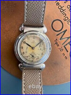 Very Rare Vintage Omega Scarab c. 1930s 35mm case and 50mm Horned Lugs to Lug