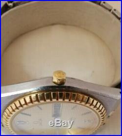 Very Rare omega seamaster 18k gold bezel cal 1425 two tones quarts watch 1985