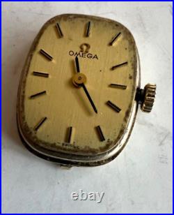 Vintage 14k Solid Gold Omega Case Ladies Manual Watch 17J WORKS GOOD RARE