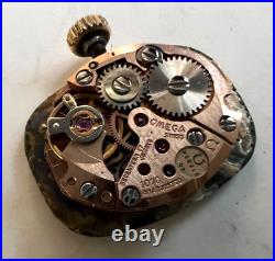 Vintage 14k Solid Gold Omega Case Ladies Manual Watch 17J WORKS GOOD RARE