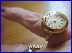 Vintage 18ct Gold Omega Ring Watch, Hidden Winder, Size J, Gwo, Rare