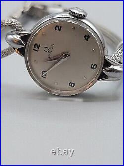 Vintage 1946 Omega Ladies Wind Watch Ref. 2326/7 Stainless Steel 20.5mm Rare