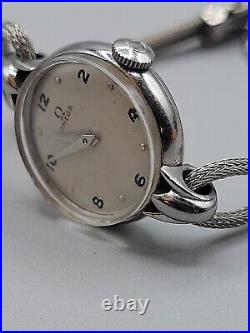 Vintage 1946 Omega Ladies Wind Watch Ref. 2326/7 Stainless Steel 20.5mm Rare