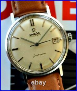 Vintage 1960s Omega Automatic Seamaster Watch RARE ONYX Dial Beautiful Original