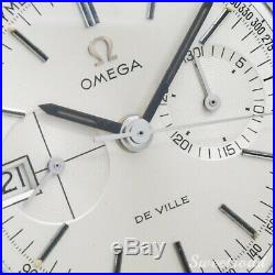 Vintage 1969 OMEGA DE VILLE Chronograph SS Hand Winding Wristwatch Rare