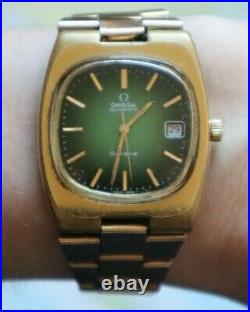 Vintage 1973 Omega Automatic Geneve calibre 1012 gold plated wrist watch rare