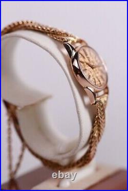 Vintage Ladies Omega Watch in Rare Rose Gold 18k Watch Very Clean Running Good