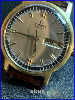 Vintage Mens Omega Gold Tone Automatic Cal 750 1660140 Rare Dial Running