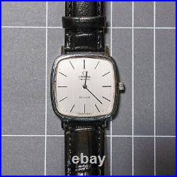 Vintage OMEGA De Ville 1977 cal. 1330 RARE Square Quartz Silver Men Watch