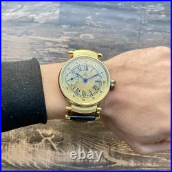Vintage OMEGA Handwound Watch Skeleton Rare Men's Watch 1900s Case 46mm Gold OH