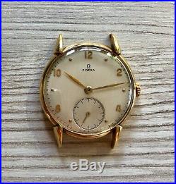 Vintage OMEGA men's watch solid 18K yellow gold, turtle lugs RARE