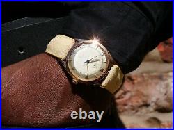 Vintage Omega 14 Ct Rose Gold Bumper Very Rare Men's Wrist Watch 1950's